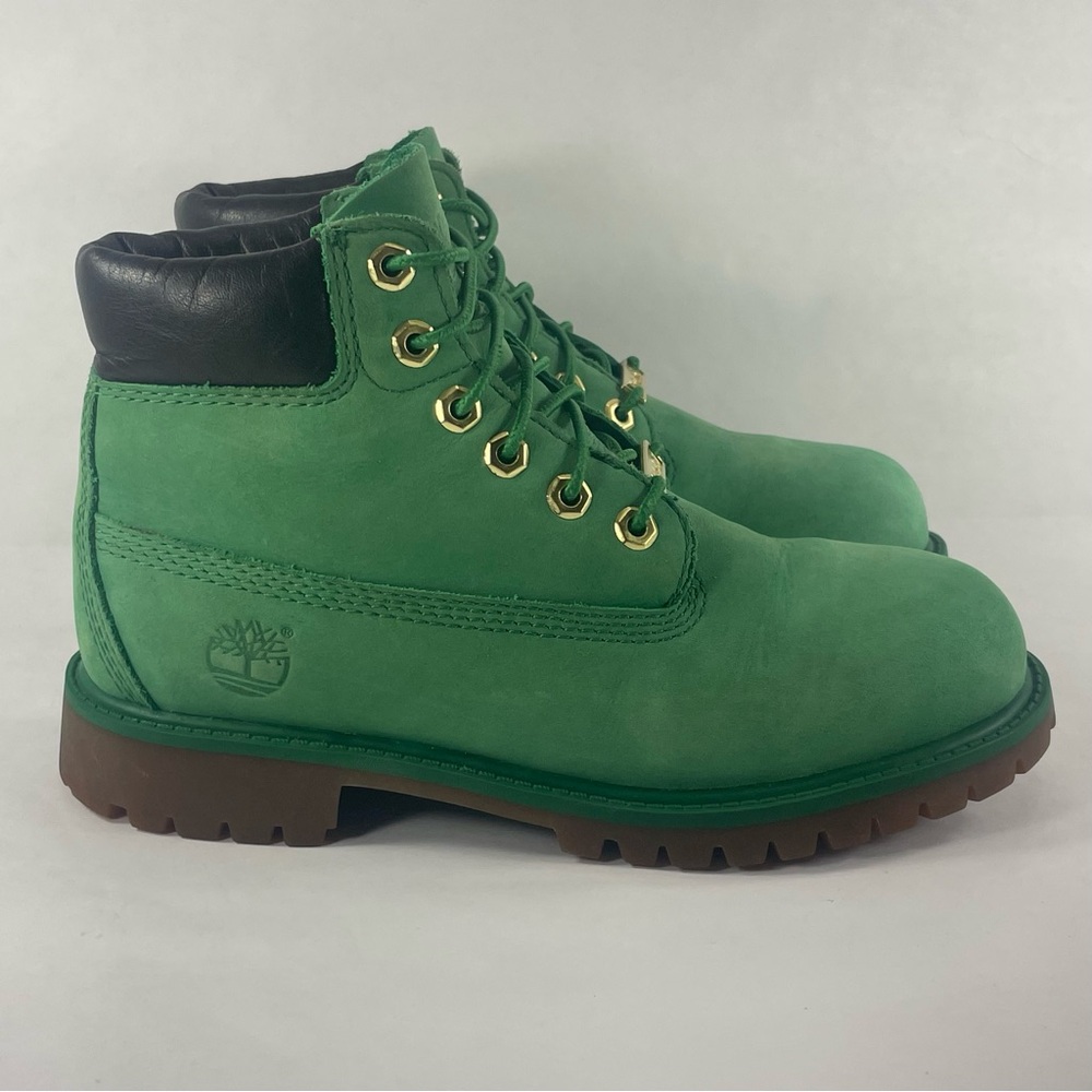 Timberland Premium Waterproof Boots Celtic Green Nubuck Boy's Size 2
